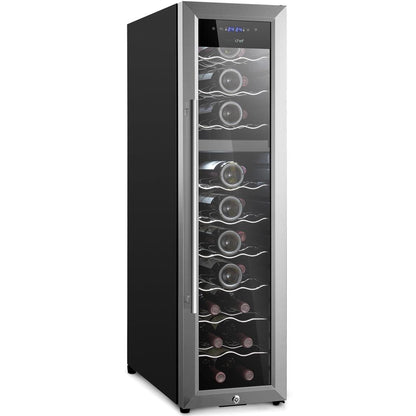 27 Bottle Wine Cooler, Dual Zone, Adjustable Temp, Stainless Steel Door