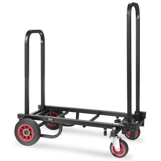 Folding Equipment Cart, 8-in-1 Convertible, R-Trac Wheels, Steel