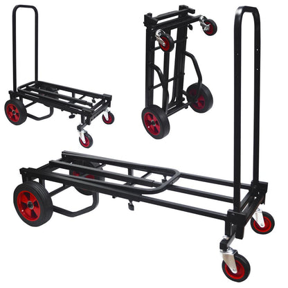 Adjustable Professional Equipment Cart - Compact 8-In-1 Folding Multi-Cart, Hand Truck/Dolly/Platform Cart, Extends Up To 27.52'' To 44.25''