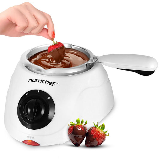 Electric Fondue Pot, Keeps Chocolate Warm, 8.8 Oz, White
