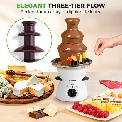 3-Tier Chocolate Fondue Fountain, 16oz Stainless Steel, Easy Clean