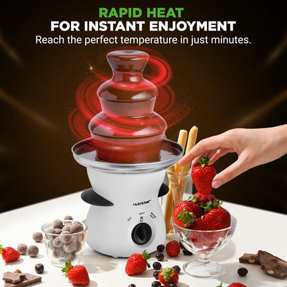 3-Tier Chocolate Fondue Fountain, 16oz Stainless Steel, Easy Clean