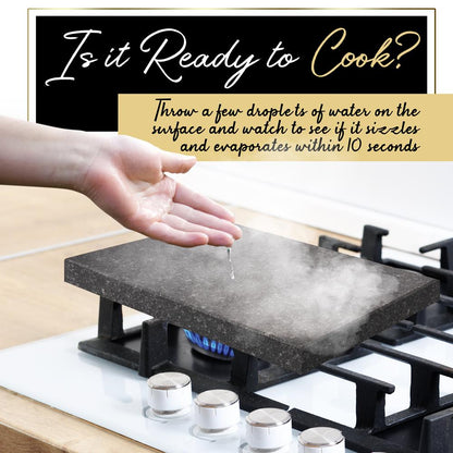 Cooking Stone Grill Set - Retains Heat - Natural Granite Stone