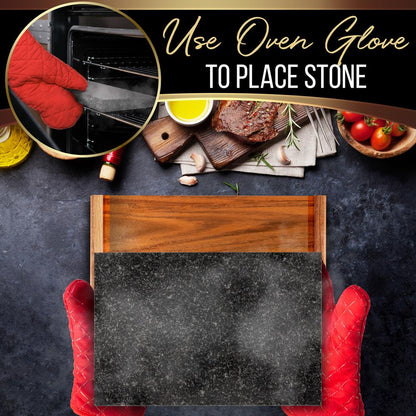 Cooking Stone Grill Set - Retains Heat - Natural Granite Stone