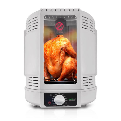 Vertical Rotisserie Oven - Fat-Reducing Dual Heating - White