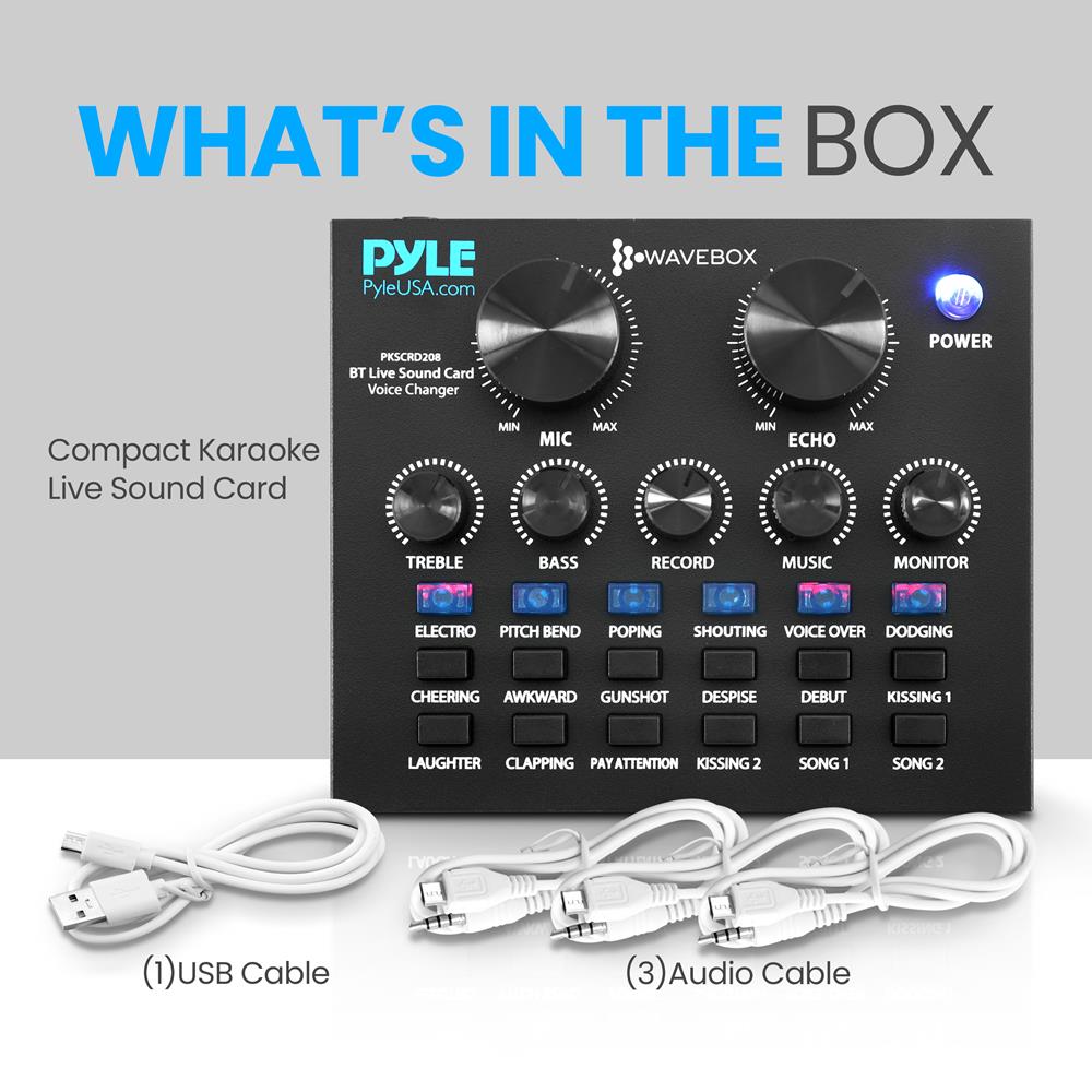 Bluetooth Audio Mixer Sound Card - Wireless Streaming, 12 Effects