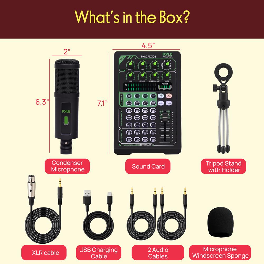 Portable Sound Card & Mic Set - Pro Audio, Noise Reduction, Metal