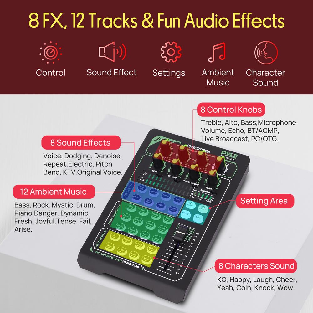 Portable Sound Card & Mic Set - Pro Audio, Noise Reduction, Metal
