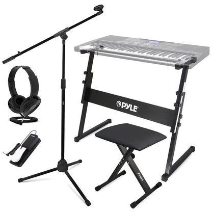 Electric Keyboard Accessory Set, Adjustable Stand, Iron, Black
