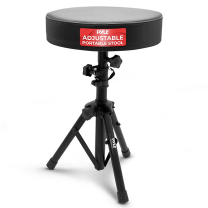 Drum Throne, Comfortable Foam Seat, Adjustable Height, Foldable Design