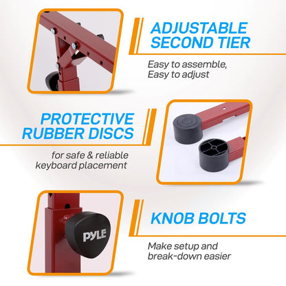product image number 3 for Pyle Keyboard Stand With 2Nd Tier