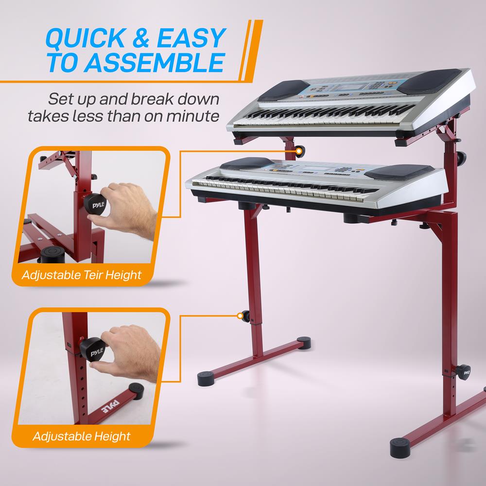 product image number 5 for Pyle Keyboard Stand With 2Nd Tier
