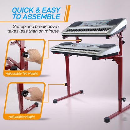 product image number 5 for Pyle Keyboard Stand With 2Nd Tier