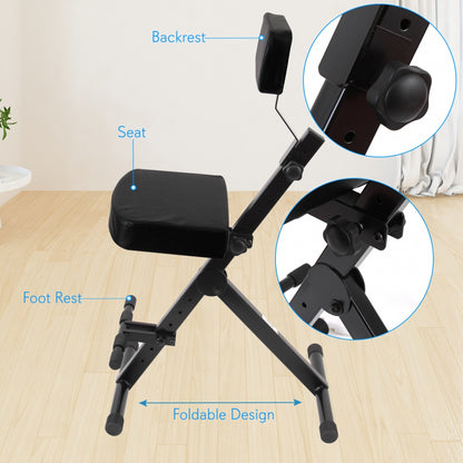 Drum Throne - Comfort Padded Seat, Foldable, Adjustable Height