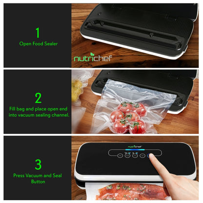Food Vacuum Sealer - Extends Shelf Life, High Suction, LED Touch Controls