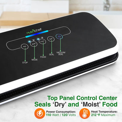Food Vacuum Sealer - Extends Shelf Life, High Suction, LED Touch Controls