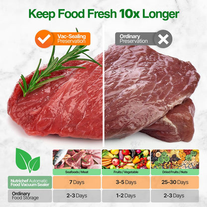 Food Vacuum Sealer - Extends Shelf Life, High Suction, LED Touch Controls