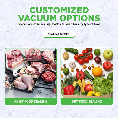 Automatic Food Vacuum Sealer, Extends Shelf Life, 110W Suction, Stainless Steel