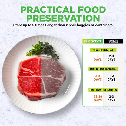 Automatic Food Vacuum Sealer, Extends Shelf Life, 110W Suction, Stainless Steel