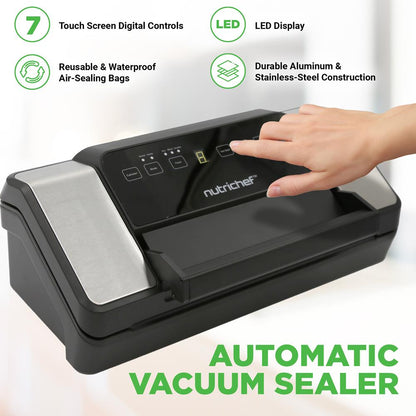 Vacuum Sealer for Food Freshness, Dual Seal, Built-in Cutter, High Suction