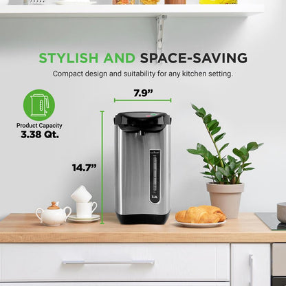 Electric Water Boiler - Quick Heating, Stainless Steel, 3.38 QT