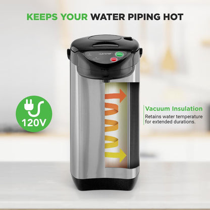 5.2 Qt Electric Water Kettle, Quick Heating, Stainless Steel, 5 Temp Settings