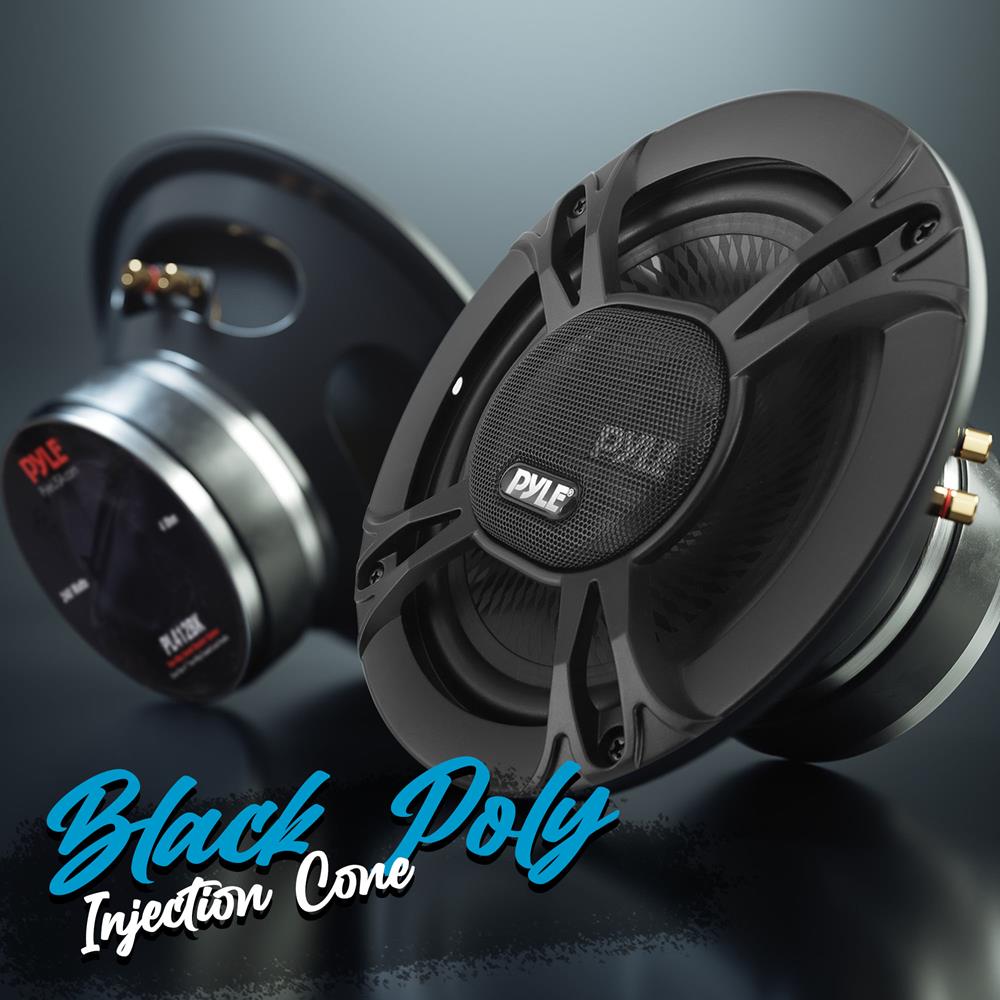 2-Way Car Stereo Speakers 240W Coaxial Low Distortion Black – Pyle USA