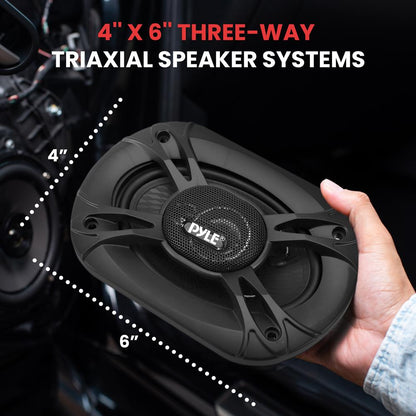 3-Way Car Stereo Speakers 300W Low Distortion Triaxial Black