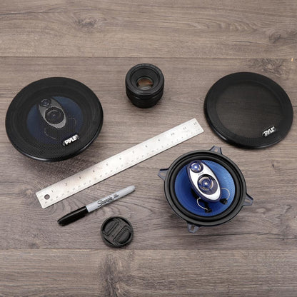 5.25" Car Speakers Pair, 200W, Blue Poly Cone, Butyl Rubber Surround