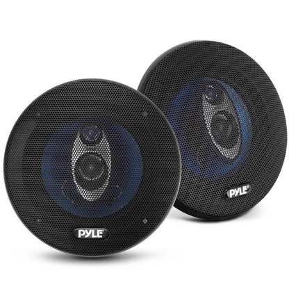 5.25" Car Speakers Pair, 200W, Blue Poly Cone, Butyl Rubber Surround