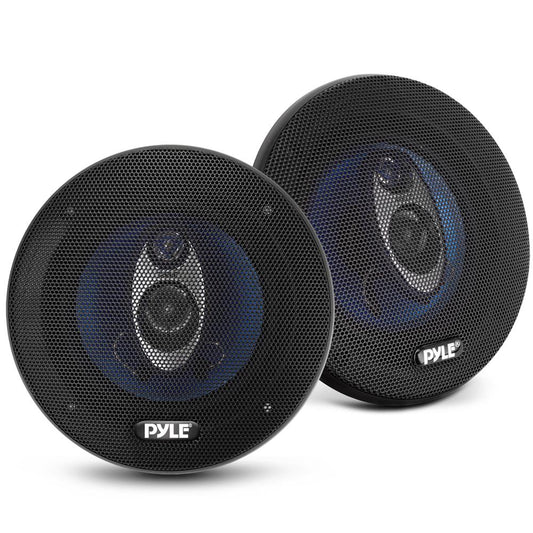 5.25" Car Speakers Pair, 200W, Blue Poly Cone, Butyl Rubber Surround