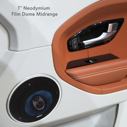 6.5" 360W Car Speakers, Butyl Rubber, Blue Poly Cone