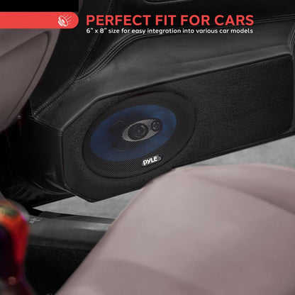 Car Speakers Pair 360W Blue Poly Cone Butyl Rubber Surround