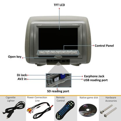 product image number 5 for Pyle 7'' Car Headrest Video Display Monitor