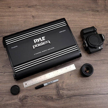 2 Channel Car Amplifier 4000W High Power MOSFET Silver RCA Inputs