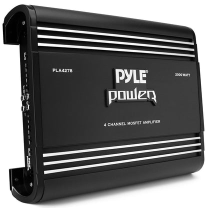 4-Channel Car Amplifier 2000W Power MOSFET Silver RCA Inputs