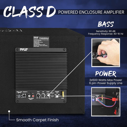 product image number 5 for Pyle Active Dual Bass Subwoofer Box System