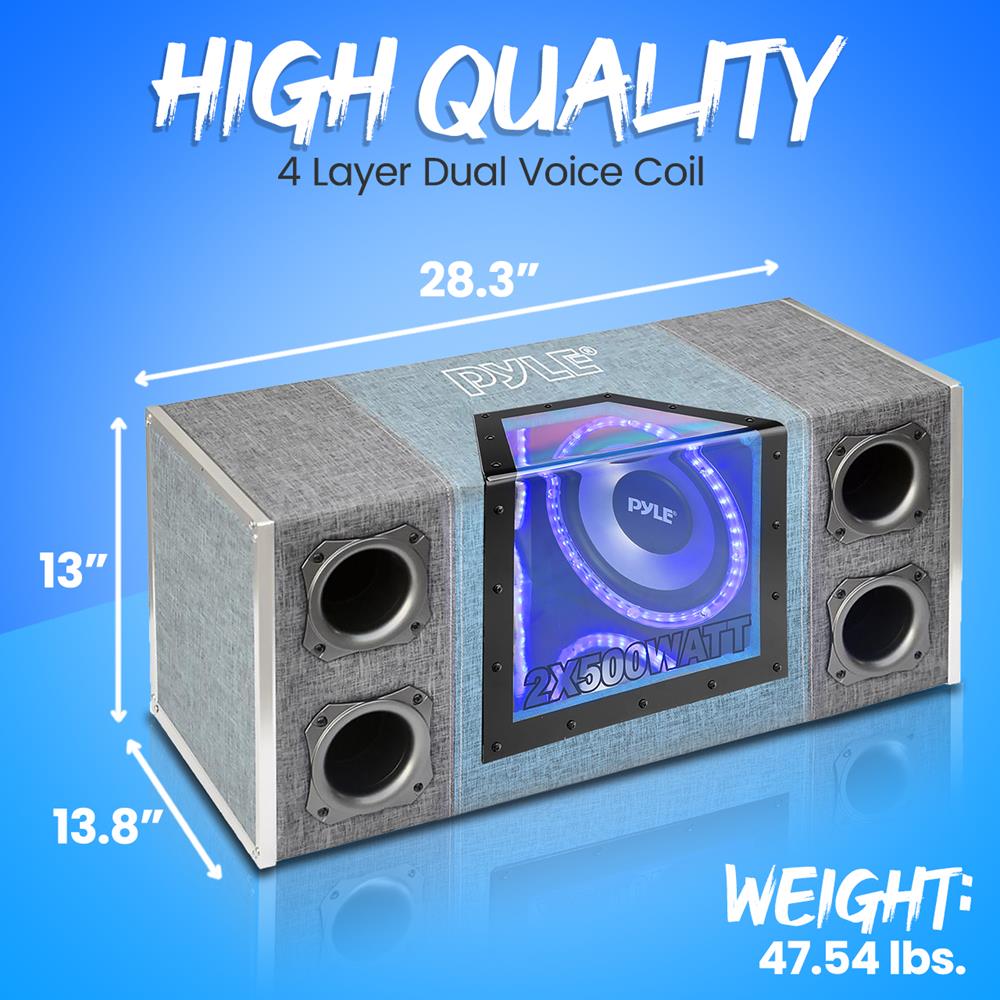 product image number 3 for Pyle Dual Subwoofer Box System