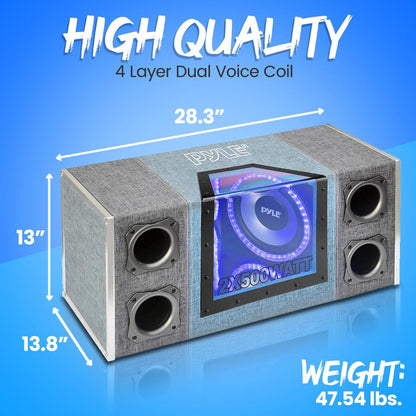product image number 3 for Pyle Dual Subwoofer Box System