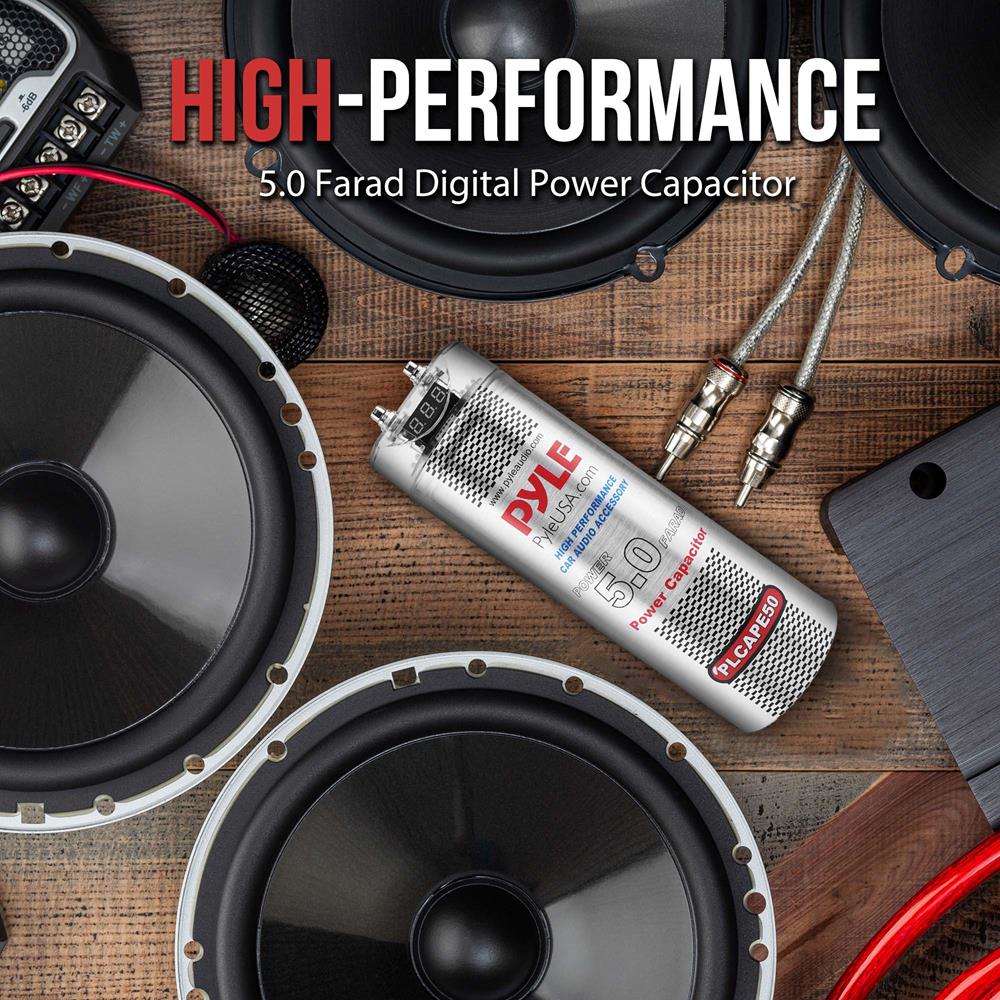 5.0 Farad Car Audio Capacitor, Voltage Display, Over Voltage