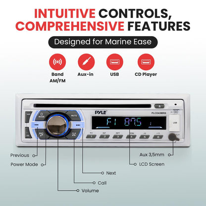 Marine Bluetooth Cd/Mp3 Radio Receiver