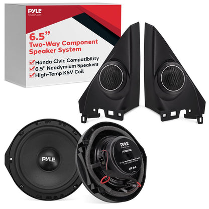 2-Way Component Speaker System 300W 6.5" Woofers for Honda Civic
