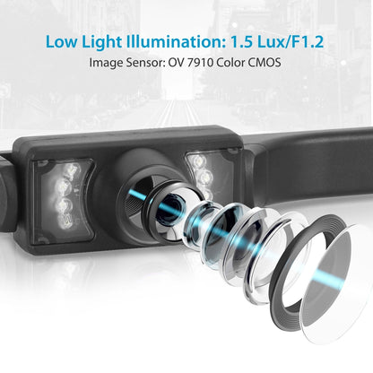 Rearview Mirror Cam 1080p HD Night Vision Waterproof Wide-Angle Lens