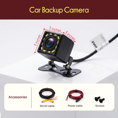 Pyle Car Backup Camera With 12-Led Standard Definition Waterproof Rear View Camera, 105° Wide-Angle Reverse Camera With Multiple Mounting Brackets For Cars, Suvs, Trucks & Rvs (Black)