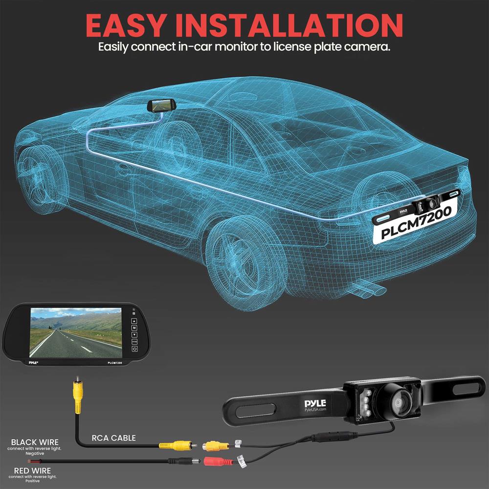 Backup Camera System, Safer Parking, Night Vision, Waterproof, 7