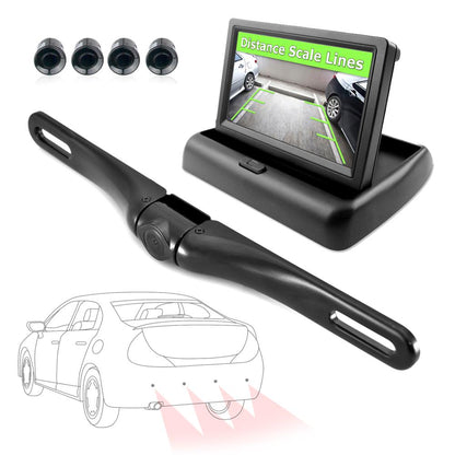 Backup Camera System, Night Vision, 4.3" LCD, Waterproof, Parking Sensors