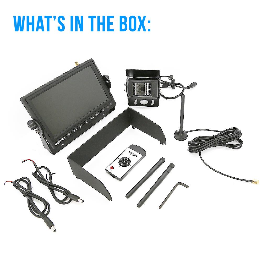 Kit Caméra Recul 7" TFT HD 12-24V + 2 Caméras Étanches Vision Nocturne – Pour Camion, Bus, Caravane, Voiture
