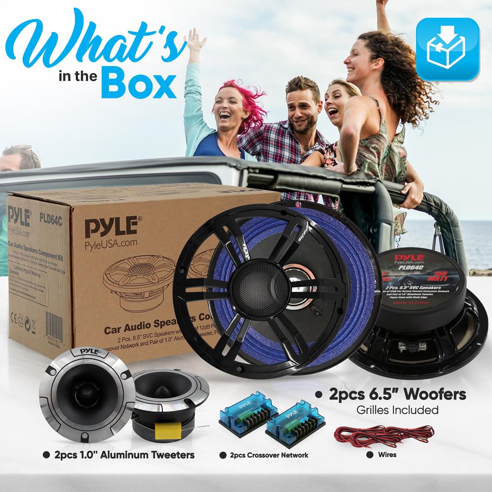 Car Audio Speakers Kit, Low Distortion, 6.5