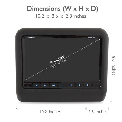 product image number 4 for Pyle 9'' Car Headrest Video Display Monitor
