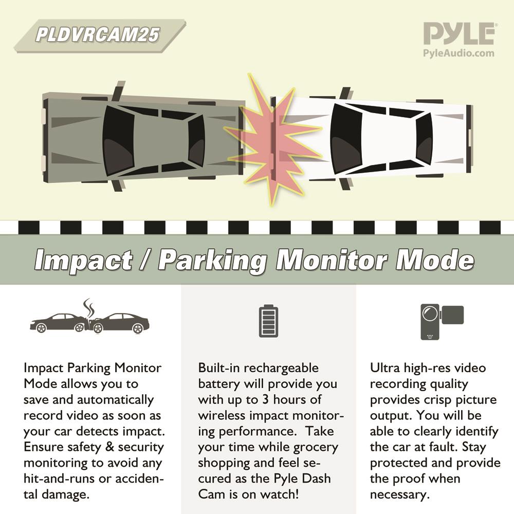 product image number 4 for Pyle 1080P Hd Car Dash Cam Video Recorder